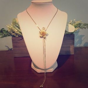 FINAL SALE Rose Bolo Tie Adjustable Necklace